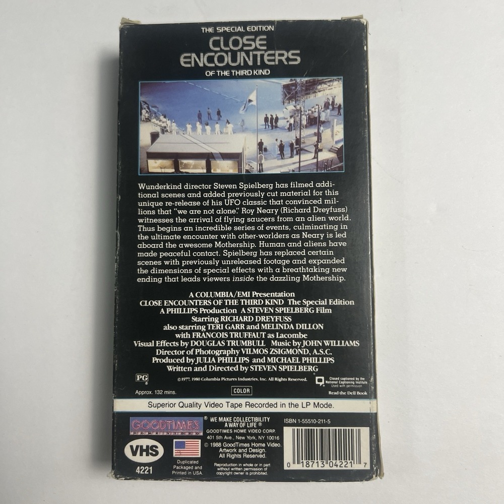 Close Encounters of the Third Kind (VHS, 1998, Closed Captioned) - Picture 2 of 2